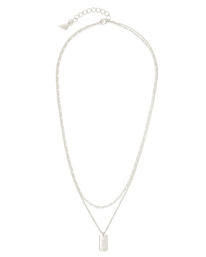 Initial Tag Layered Chain Necklace