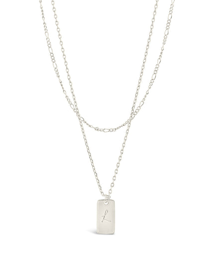 Initial Tag Layered Chain Necklace