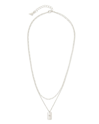 Initial Tag Layered Chain Necklace
