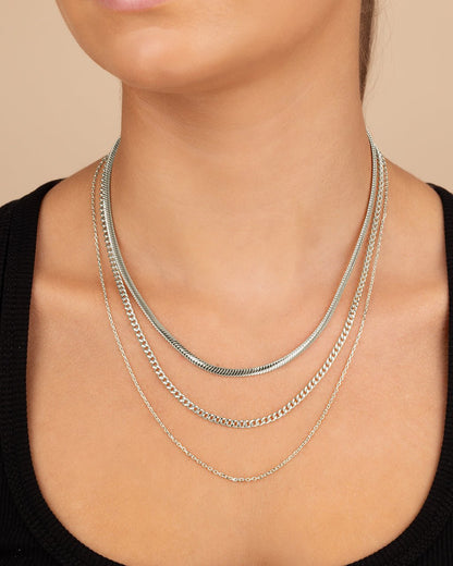 Brenna Triple Layered Chain Necklace