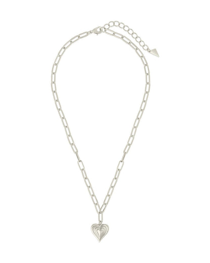 Paperclip Beating Heart Pendant Necklace
