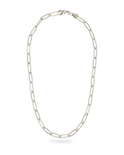 Sterling Silver Large Elongated Paperclip Chain Necklace