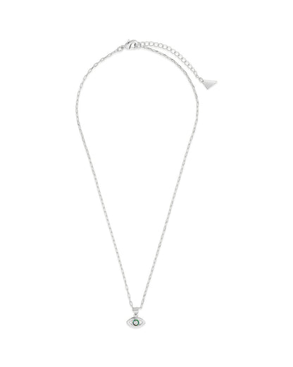 Leidy CZ & Mother of Pearl Evil Eye Pendant Necklace