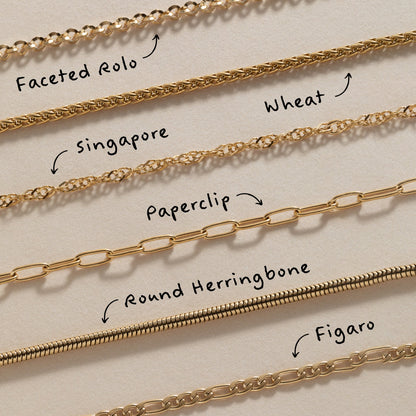 Round Herringbone Charm & Layering Necklace