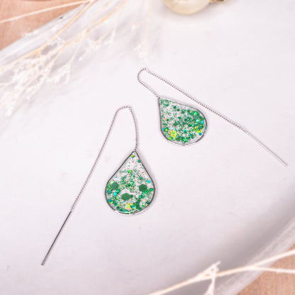 Ngọc Lục - Green Glitter Silver Threaders