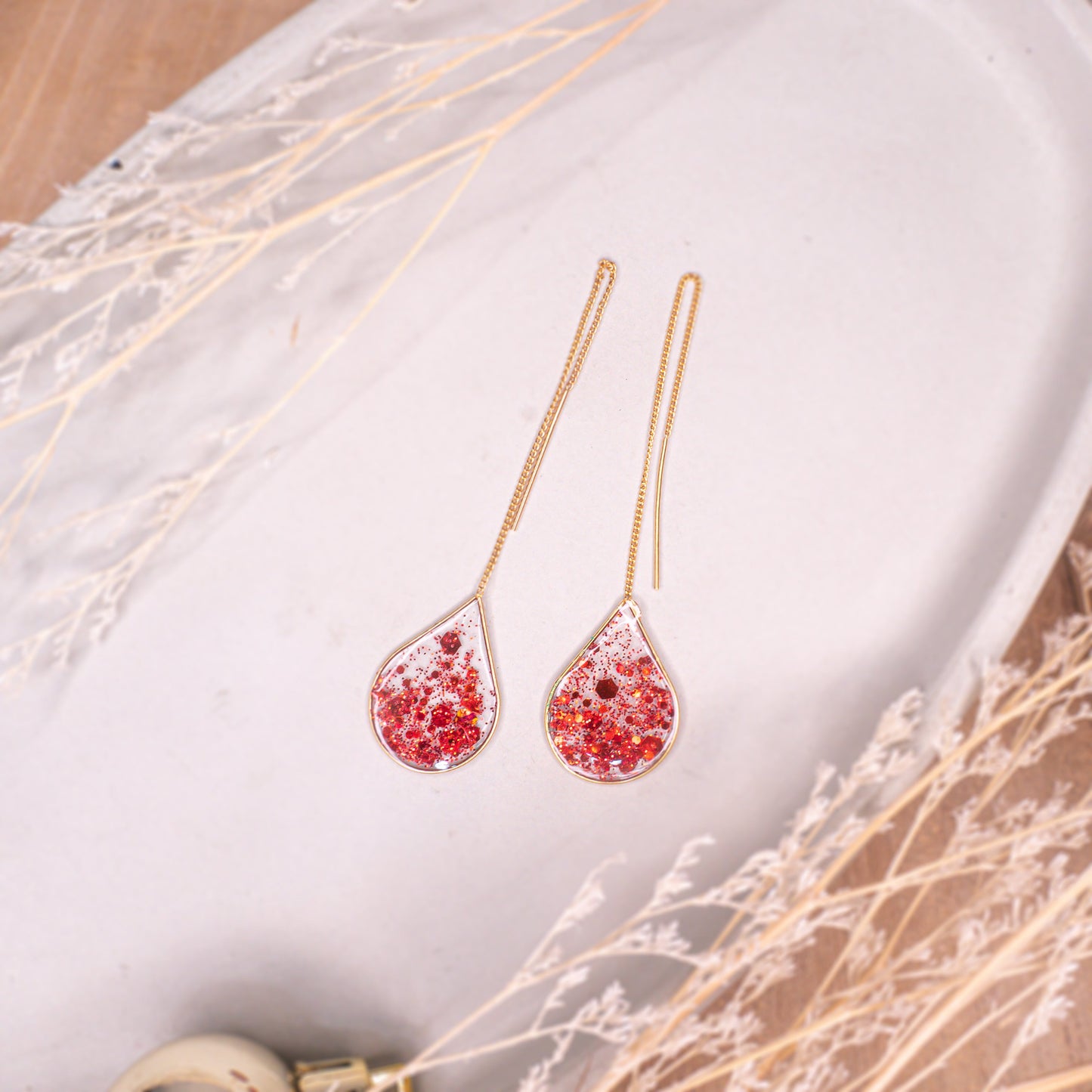 Hồng Phúc - Red Glitter Gold Threaders