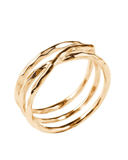 Sterling Silver Textured Multi Band Ring