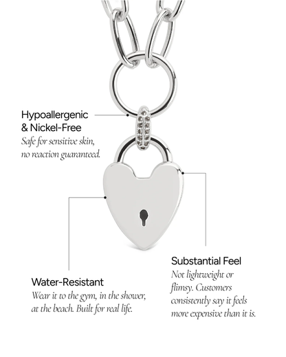 Mirren Heart Padlock Necklace