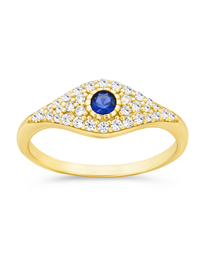 Sterling Silver Mozzie Evil Eye Ring