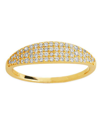 Sterling Silver Pave Signet Ring