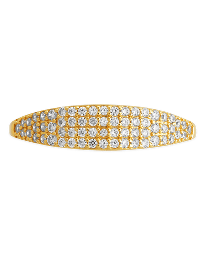Sterling Silver Pave Signet Ring