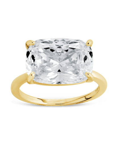 Sterling Silver Cushion East-West Ring