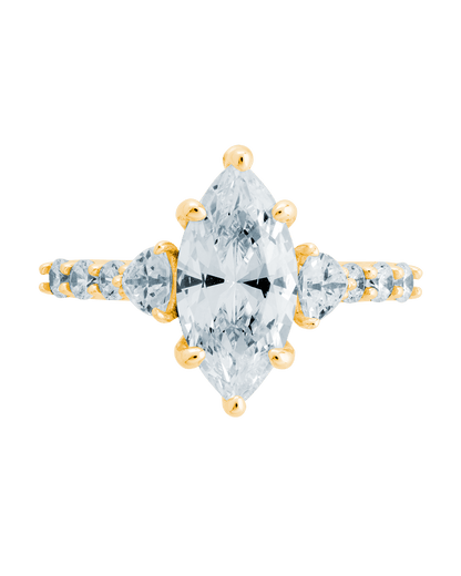 Sterling Silver Marquise & Trillion Ring