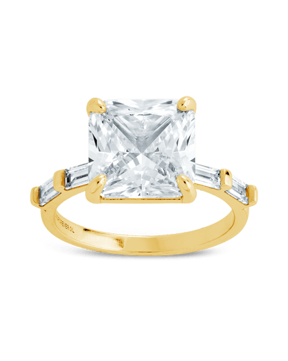 Sterling Silver Princess Baguette Ring