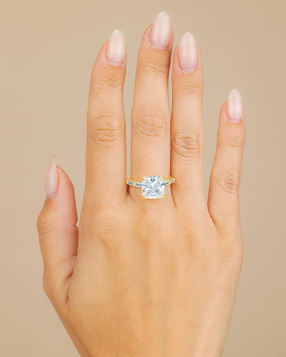 Sterling Silver Princess Baguette Ring