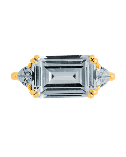 Sterling Silver Emerald & Trillion Ring