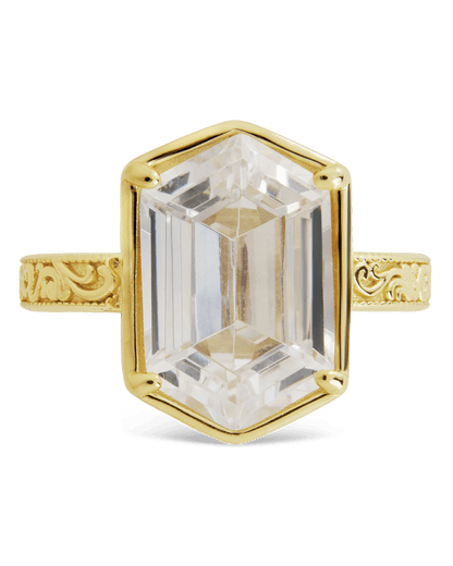 Sterling Silver Hexagon Bezel Ring