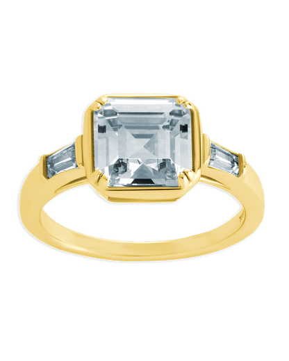 Sterling Silver Asscher Baguette Ring