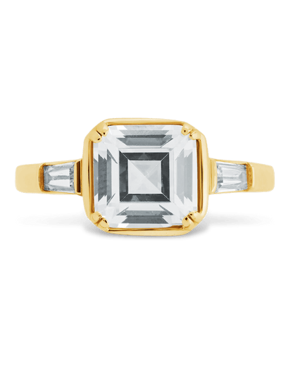 Sterling Silver Asscher Baguette Ring