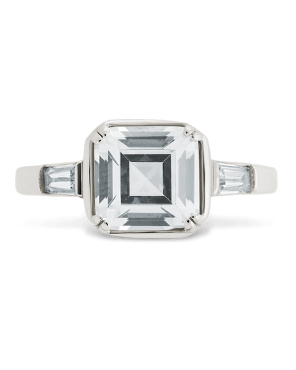 Sterling Silver Asscher Baguette Ring