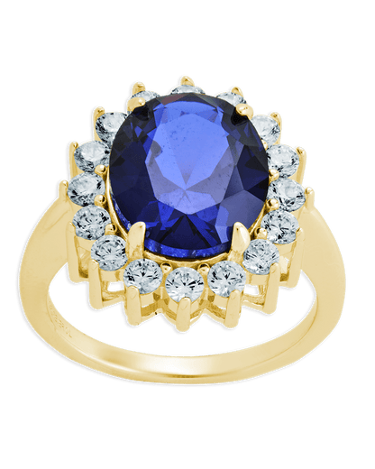 Sterling Silver Sapphire Halo Ring