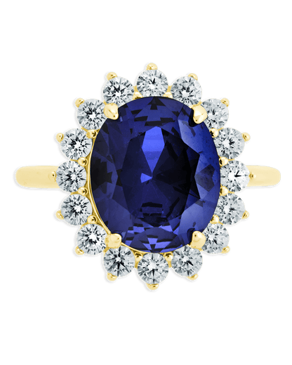 Sterling Silver Sapphire Halo Ring
