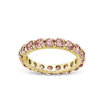 Sterling Silver Gracie Pink Sapphire CZ Eternity Ring