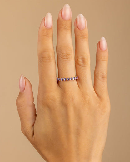 Sterling Silver Gracie Amethyst CZ Eternity Ring