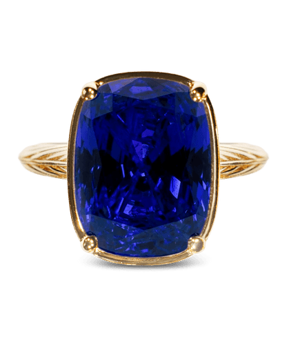Sterling Silver Elongated Cushion Sapphire CZ Cocktail Ring
