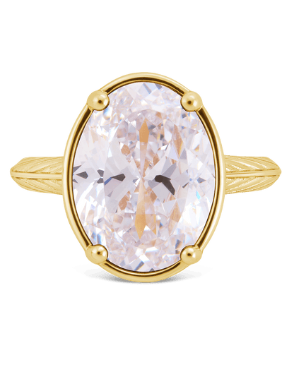 Sterling Silver Oval Cut CZ Cocktail Ring