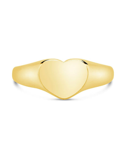 Sterling Silver Cora Heart Signet Ring