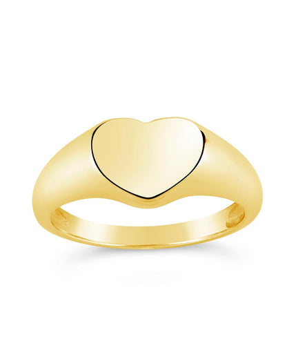 Sterling Silver Cora Heart Signet Ring