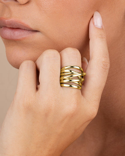 Sterling Silver Rebecca Layered Stacking Ring