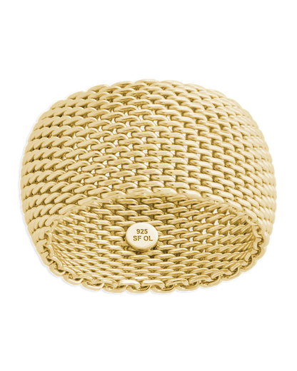 Sterling Silver Wide Mesh Ring