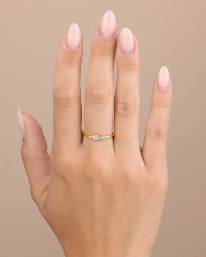Sterling Silver Karina CZ Mother of Pearl Ring