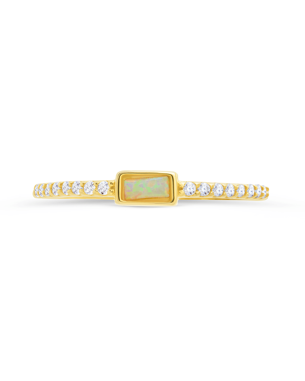 Sterling Silver Corrine Opal & CZ Ring