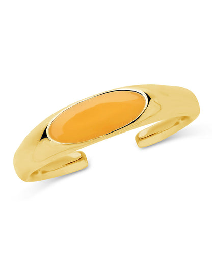 Sterling Silver Enamel Open Signet Ring