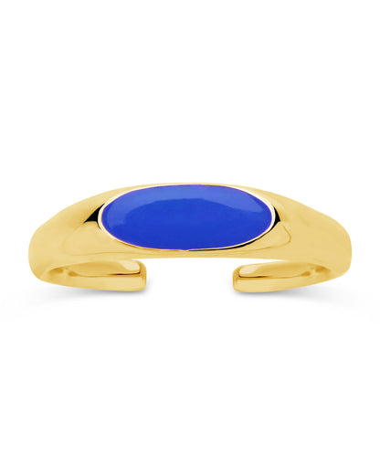 Sterling Silver Enamel Open Signet Ring