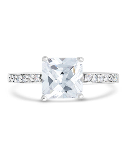 Sterling Silver Princess Cut CZ Promise Ring