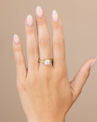 Sterling Silver Princess Cut CZ Promise Ring