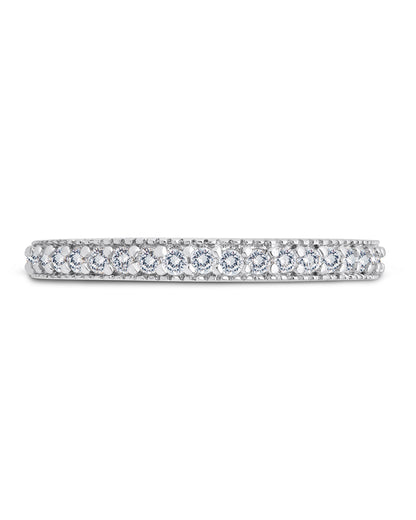 Sterling Silver 2mm Thin CZ Band Ring