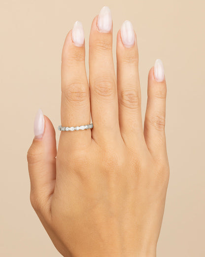 Sterling Silver CZ Bezel Band Ring