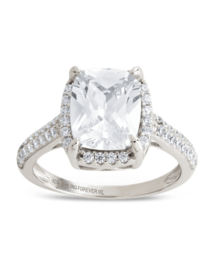 Sterling Silver Jessa CZ Radiant Ring