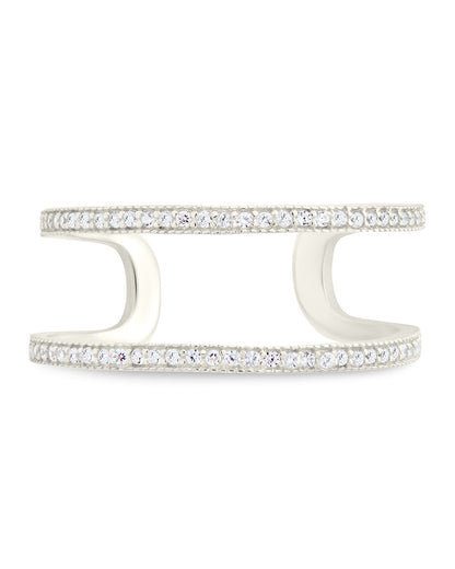 Sterling Silver Wendy CZ Stacking Open Band Ring