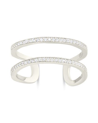 Sterling Silver Wendy CZ Stacking Open Band Ring