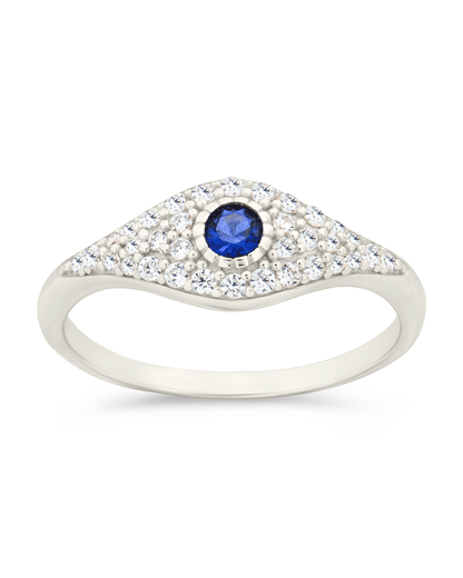 Sterling Silver Mozzie Evil Eye Ring