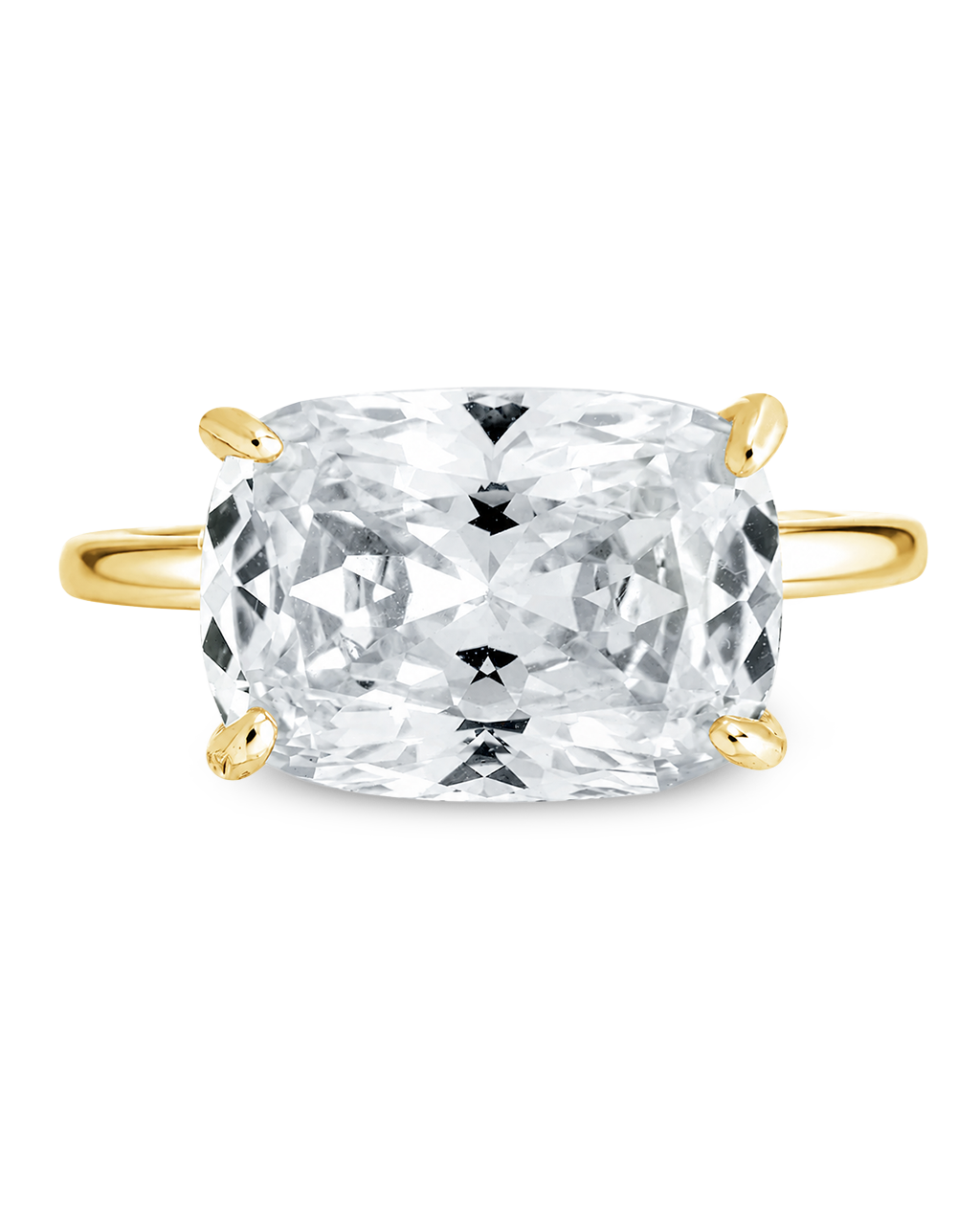 Sterling Silver Cushion East-West Ring