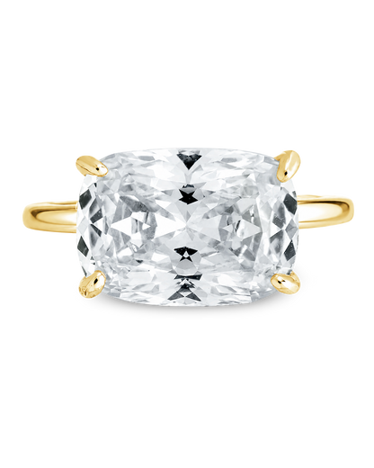 Sterling Silver Cushion East-West Ring