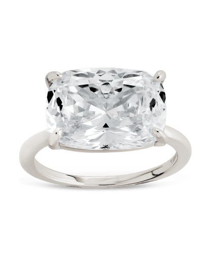Sterling Silver Cushion East-West Ring