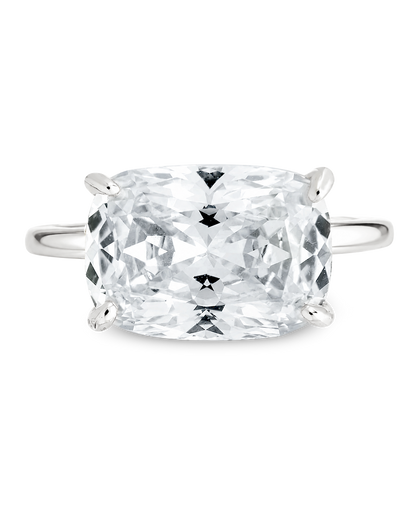 Sterling Silver Cushion East-West Ring